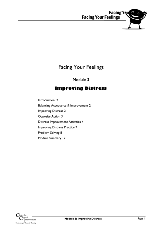 Improving Distress Worksheet Template Printable pdf