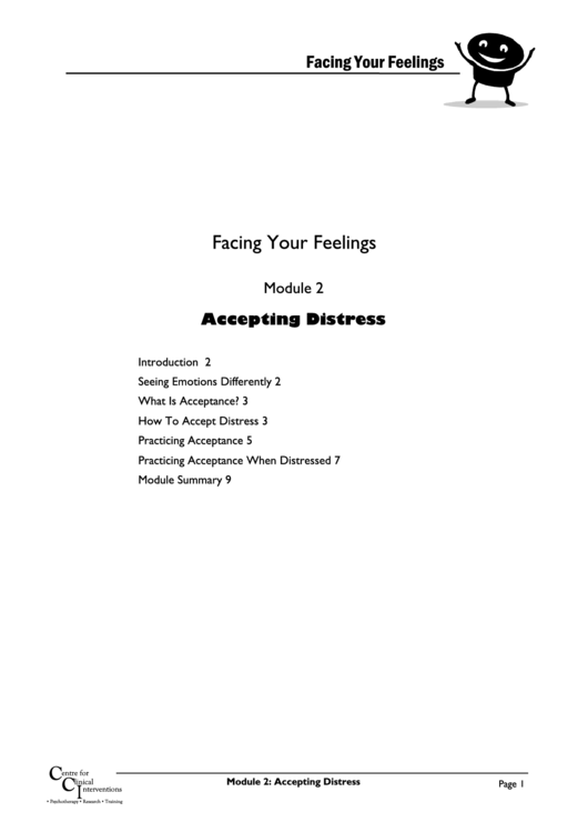 Accepting Distress Worksheet Template Printable pdf