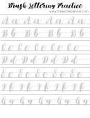 Brush Lettering Practice Sheets Printable pdf