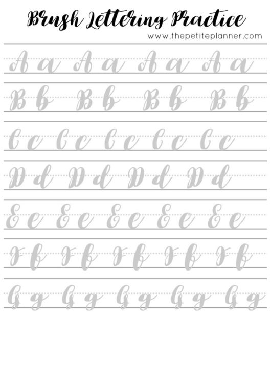 Brush Lettering Practice Sheets