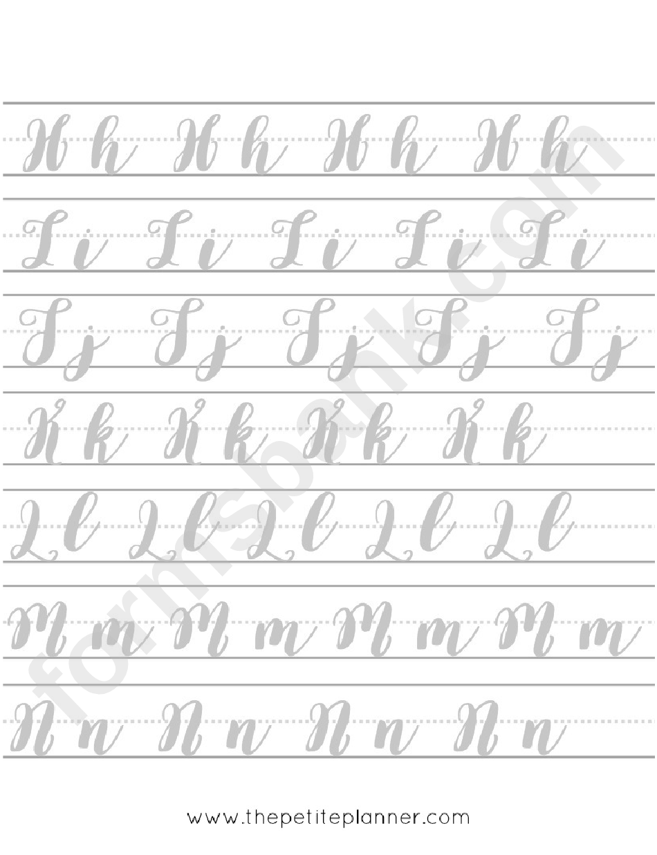 Brush Lettering Practice Sheets