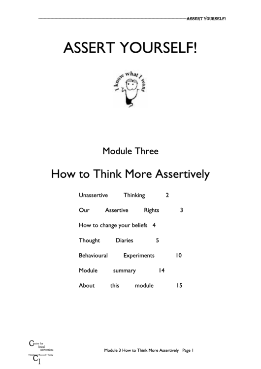 How To Think More Assertively Worksheet Template Printable pdf