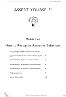 How To Recognise Assertive Behaviour Worksheet Template