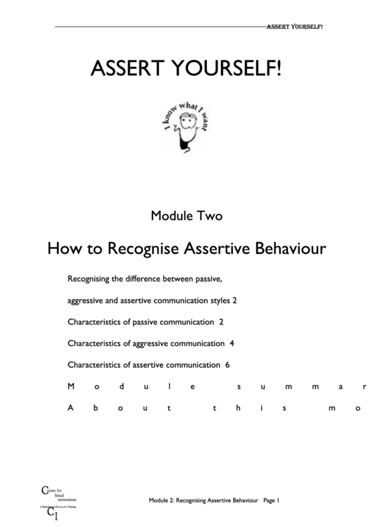 How To Recognise Assertive Behaviour Worksheet Template Printable pdf