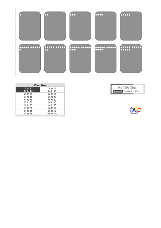 1-100 Amount Card Template Printable pdf