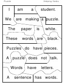 Helping Verbs Puzzle Template