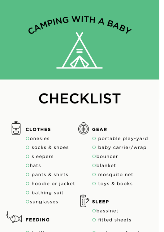 Baby Camping Checklist Template Printable pdf