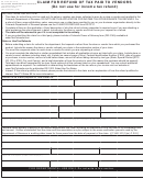 Form Dr 0137b - Colorado Claim For Refund Of Tax Paid To Vendors