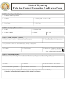 Fillable State Of Wyoming Pollution Control Exemption Application Form Printable pdf