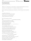 How To Form Contractions Worksheet