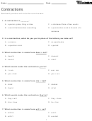 Contractions English Worksheet