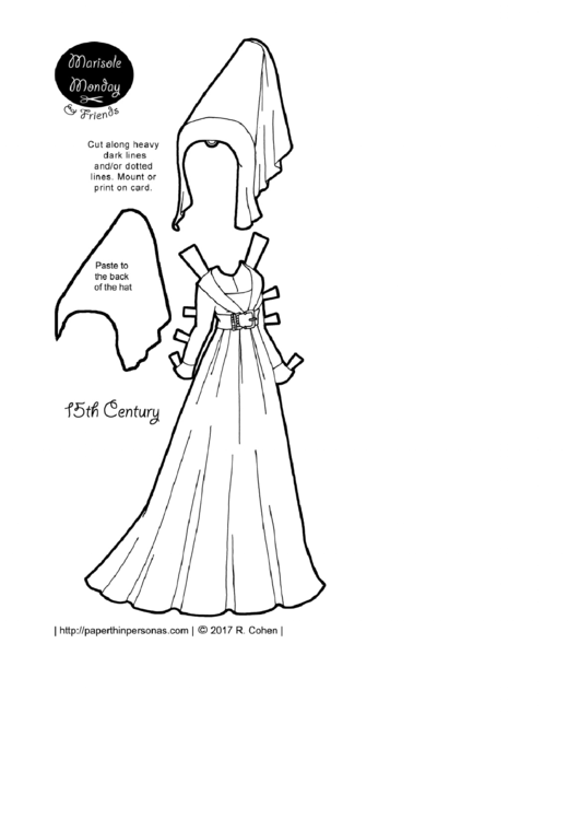15th Century Clothes Paper Doll Template