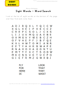 Sight Words-work Search Puzzle Template