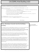 How Abraham Lincoln Lost His Birthday Holiday (1230l) - Middle School Reading Article Worksheet