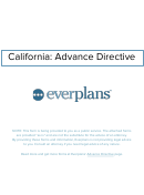 California Advance Health Care Directive Form
