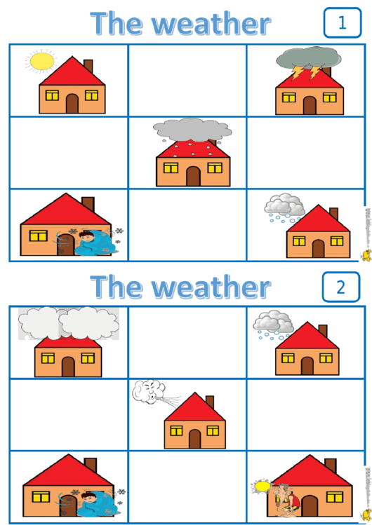 Weather Bingo Card Template Set Printable pdf