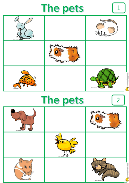 Pets Bingo Card Template Set