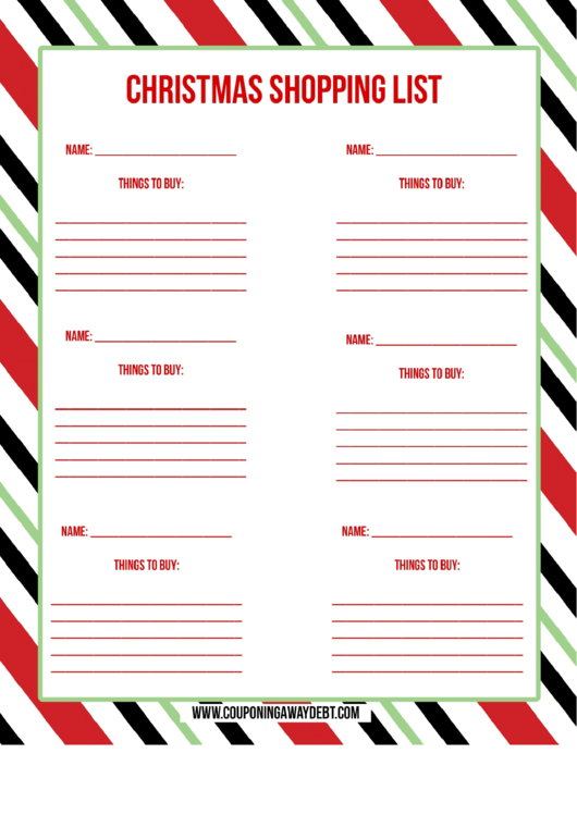 Christmas Shopping List Printable pdf