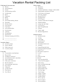 Vacation Rental Packing List