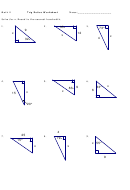 Trig Ratios Worksheet