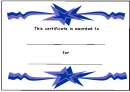 Blue Star Certificate Template