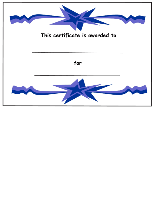 Blue Star Certificate Template Printable pdf