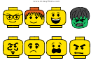 Lego Face Collection Coloring Sheets