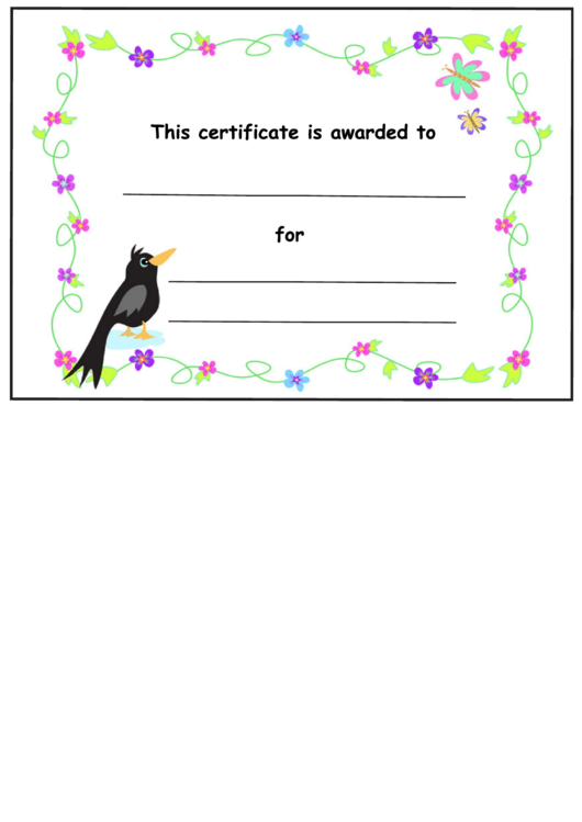 Flower Certificate Template Printable pdf