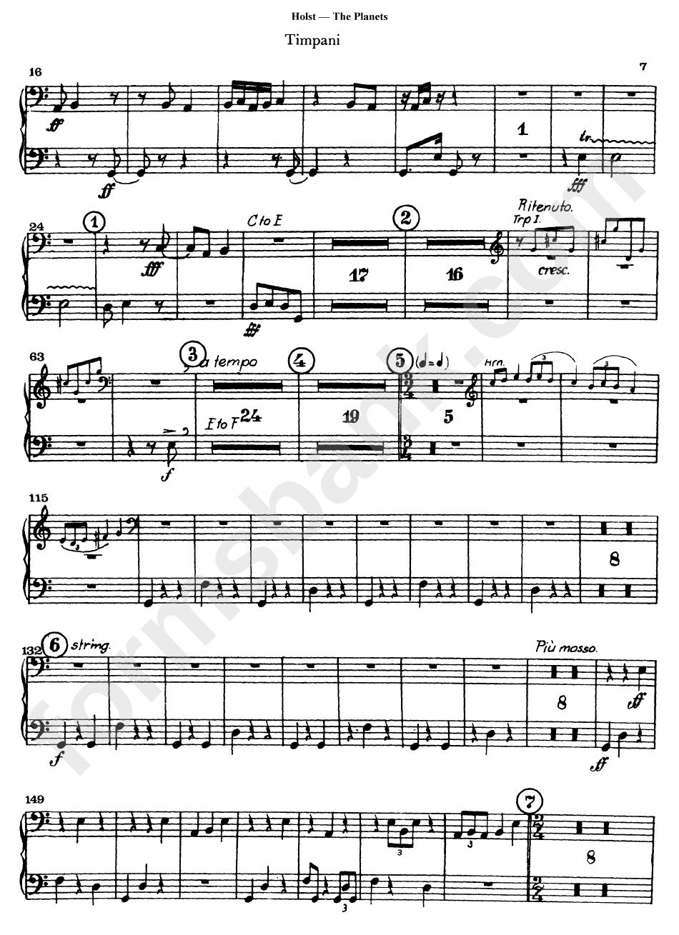 The Planets By Gustav Holst Piano Sheet Music