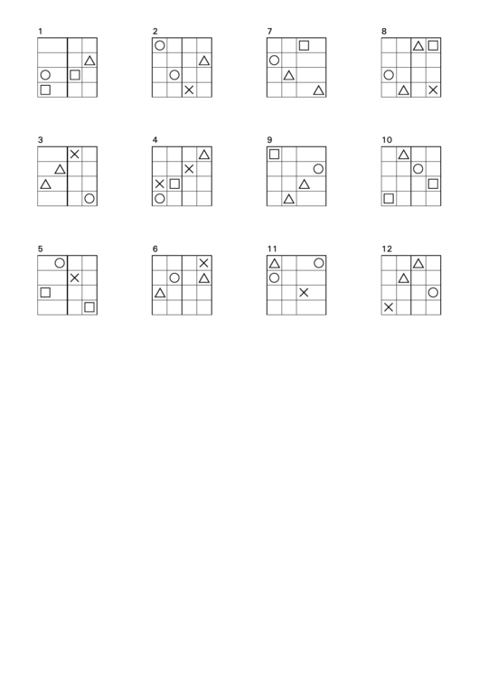Sudoku Puzzle Template Printable pdf