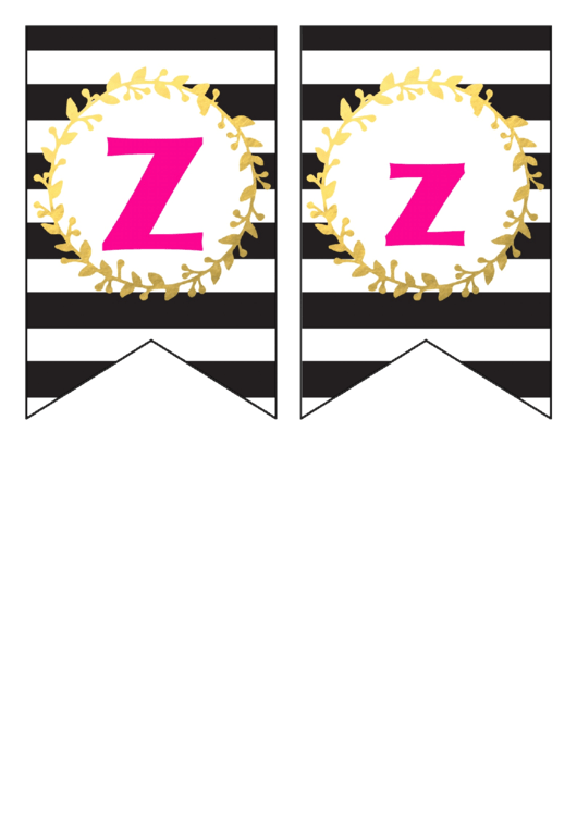 Zz Pennant Banner Template Printable pdf