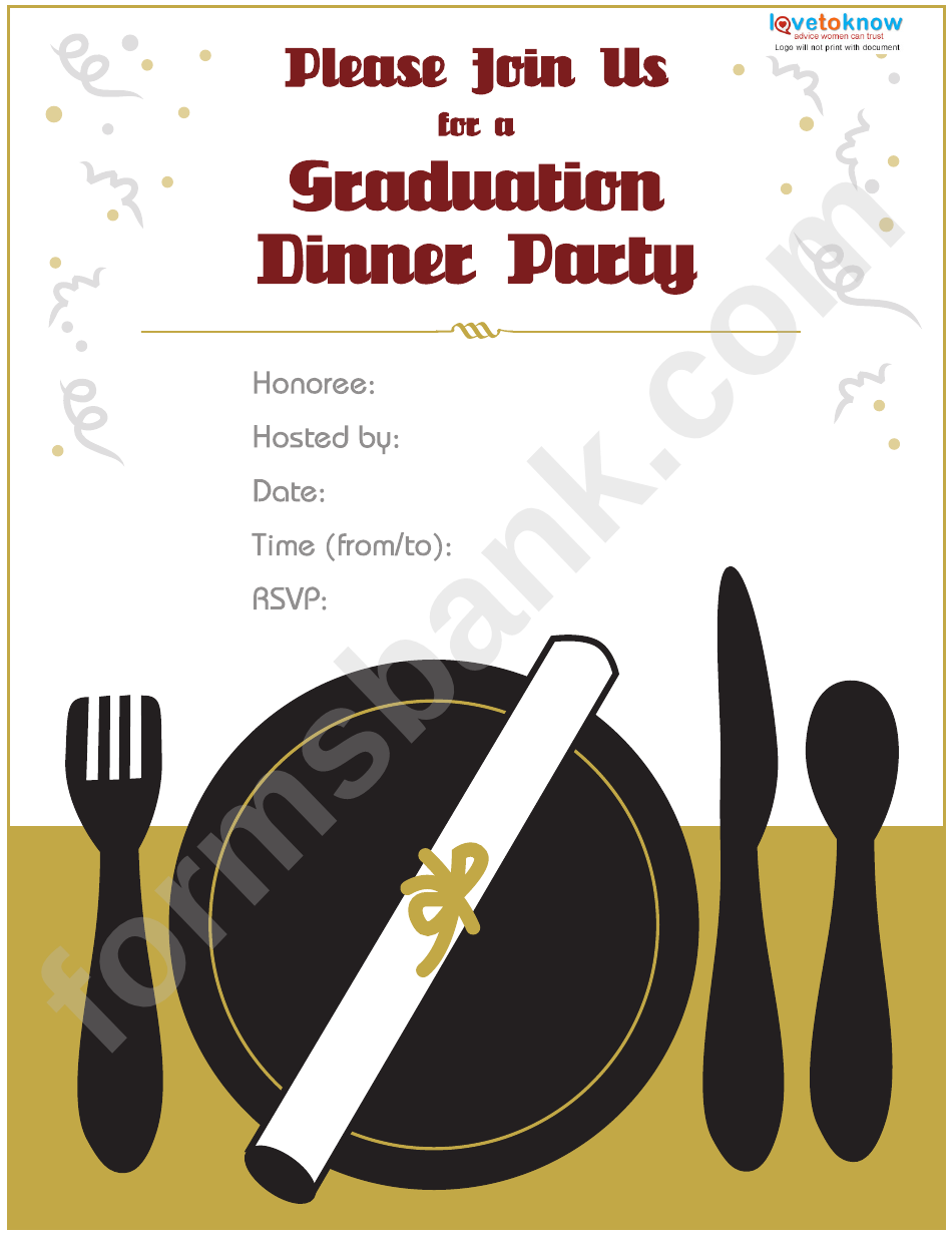 Graduation Dinner Party Invitation Template