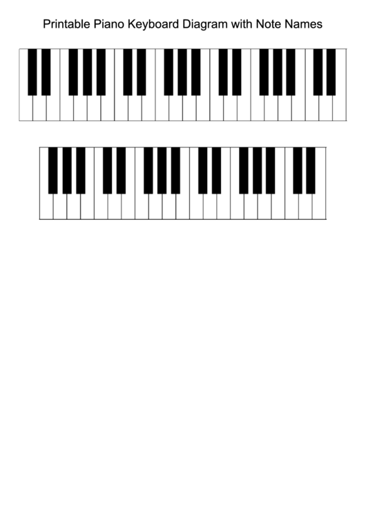 Piano Keyboard Template printable pdf download