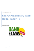 Sbi Po Preliminary Exam Exam Template With Answers