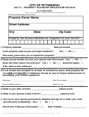 Property Tax Relief Application Form - City Of Pittsburgh - 2010