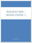 Railway Rrb Exam Template With Answers