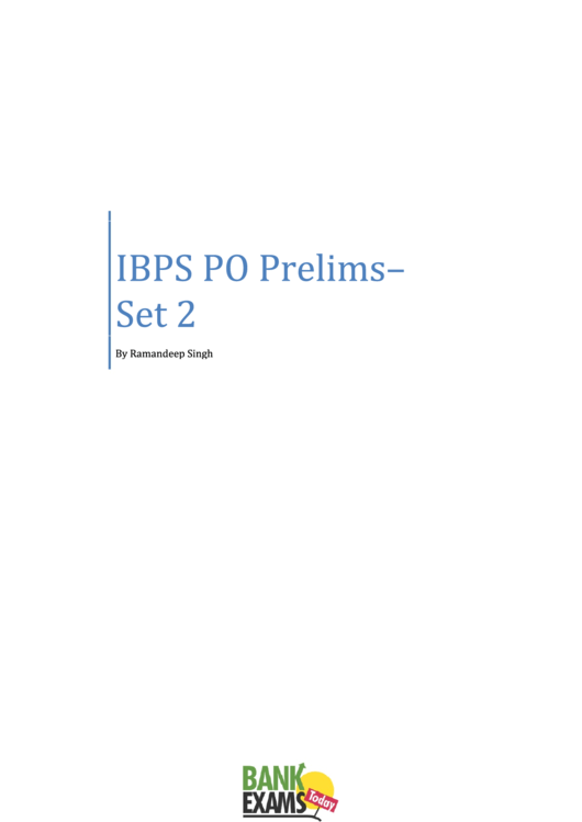 Ibps Po Prelims Exam Template With Answers Printable pdf