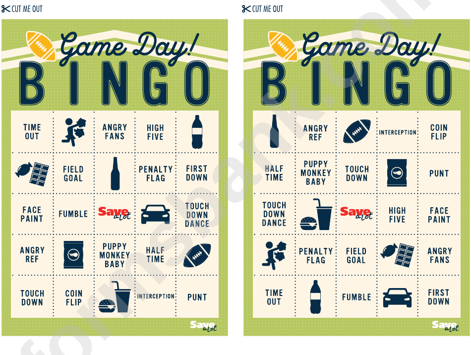 Game Day Bingo Template