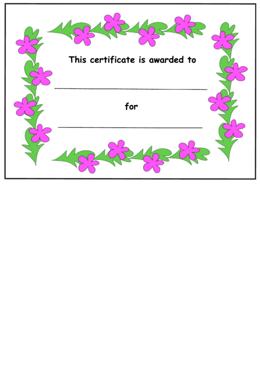 Floral Certificate Template Printable pdf
