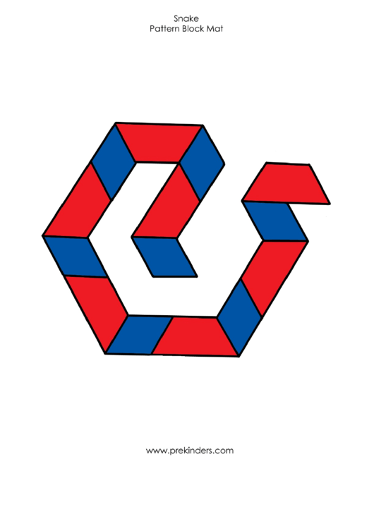 Snake Color Pattern Block Mat Template Printable pdf