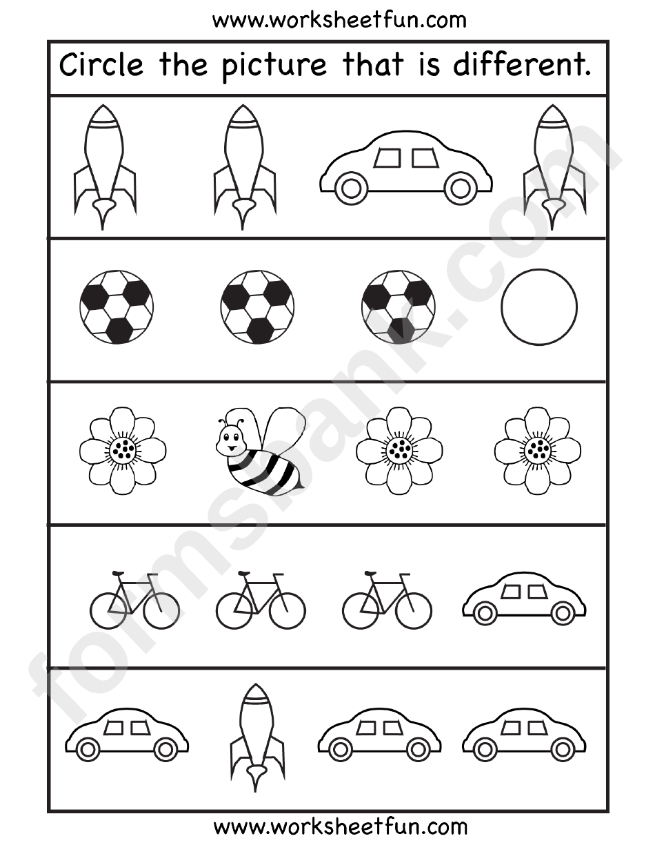 Circle The Picture That Is Different Activity Sheet