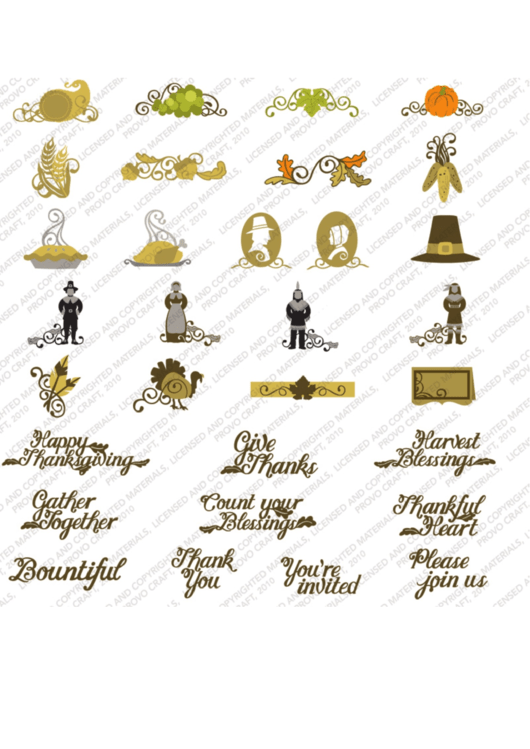 Thanksgiving Sticker Template Set Printable pdf