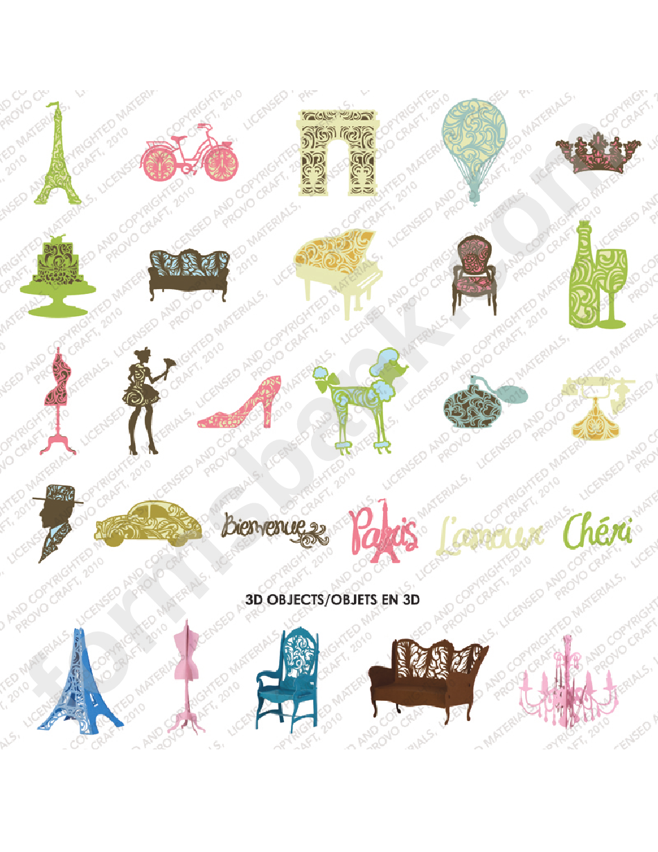 Summer In Paris Sticker Template Set