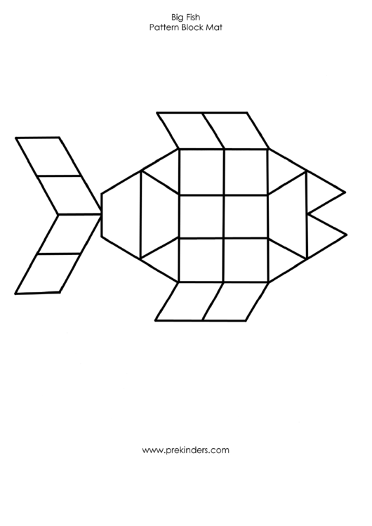 Big Fish Pattern Block Mat Template Printable pdf