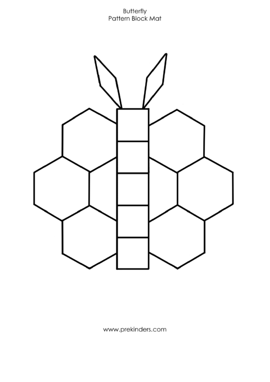 Butterfly Pattern Block Mat Template Printable pdf
