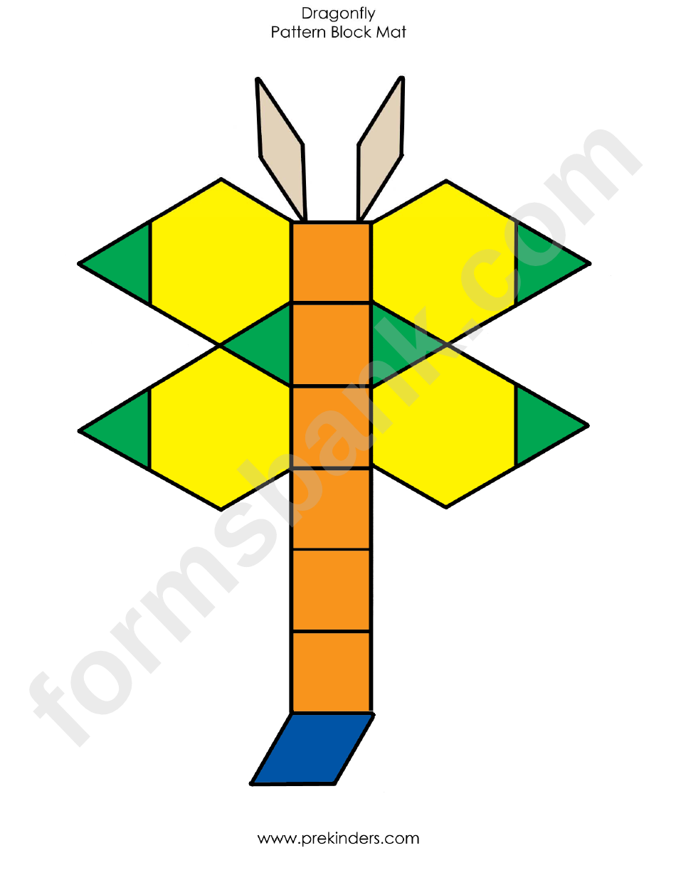 Dragonfly Pattern Block Mat Template