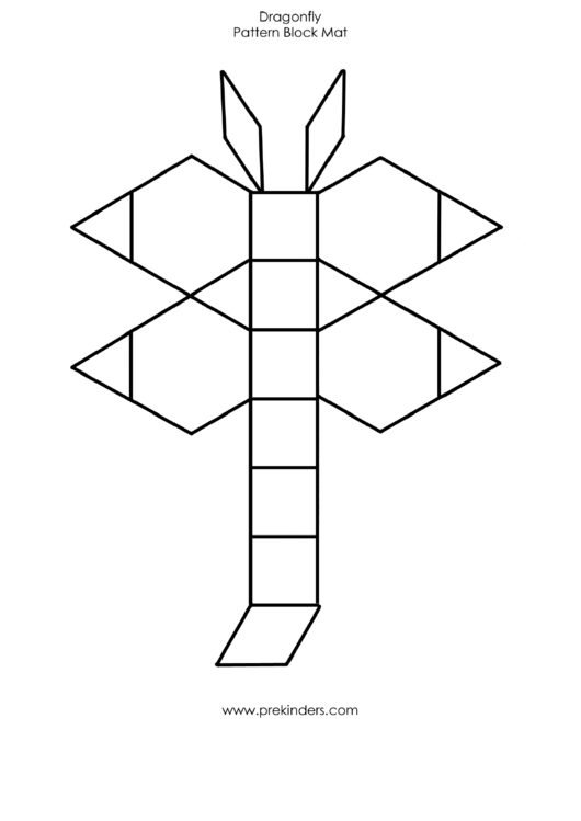 Dragonfly Pattern Block Mat Template Printable pdf