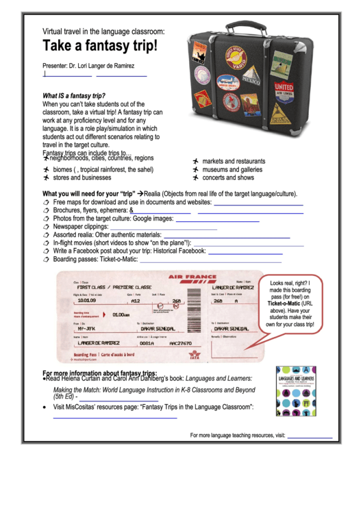 Fantasy Trip Planning Form Printable pdf