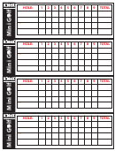Mini Golf Score Card Template