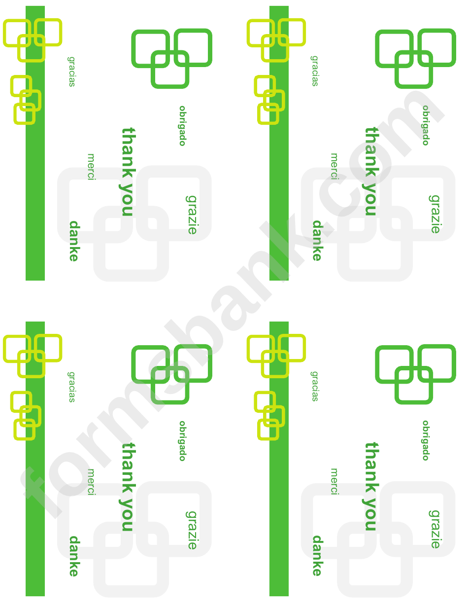 Green Thank You Postcards Template